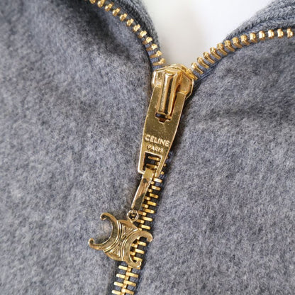 Celine 100% Cashmere Triomphe Hardware Half-zip Pullover 34