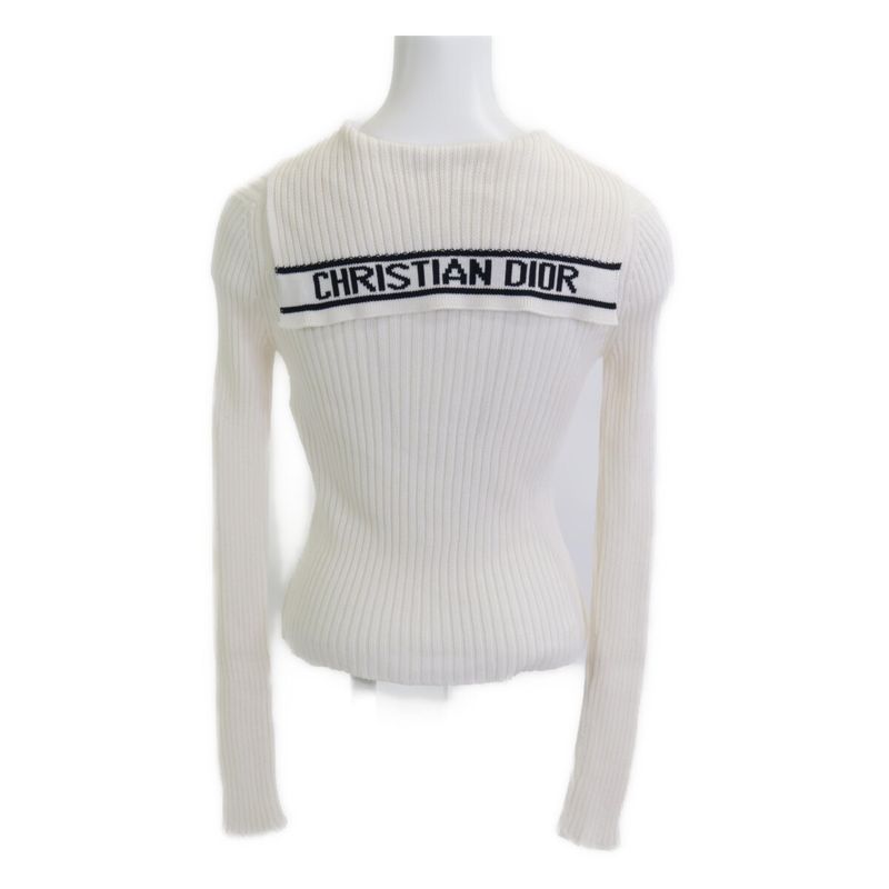 Christian DIOR Beautiful 444s64am789 Ecru Dioriviera Sweater 34