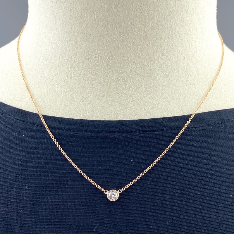 Tiffany & Co Tiffany & Co By-the-yard Necklace PG Pink Gold Pendant Diamond 1P
