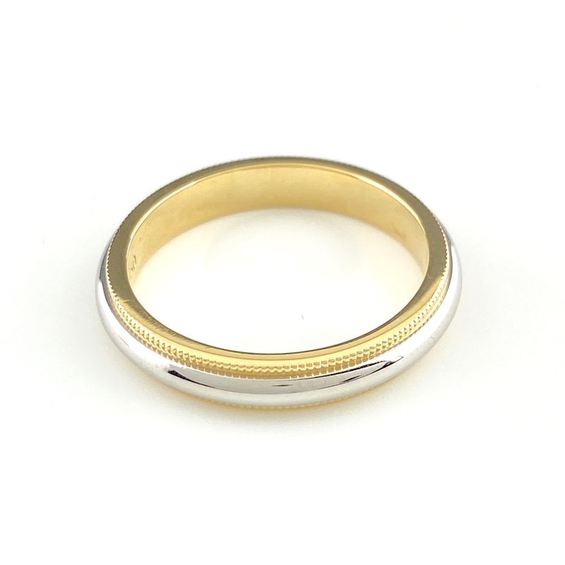 Tiffany & Co Tiffany & Co Milgrain Ring Platinum YG Yellow Gold Ring Size 15