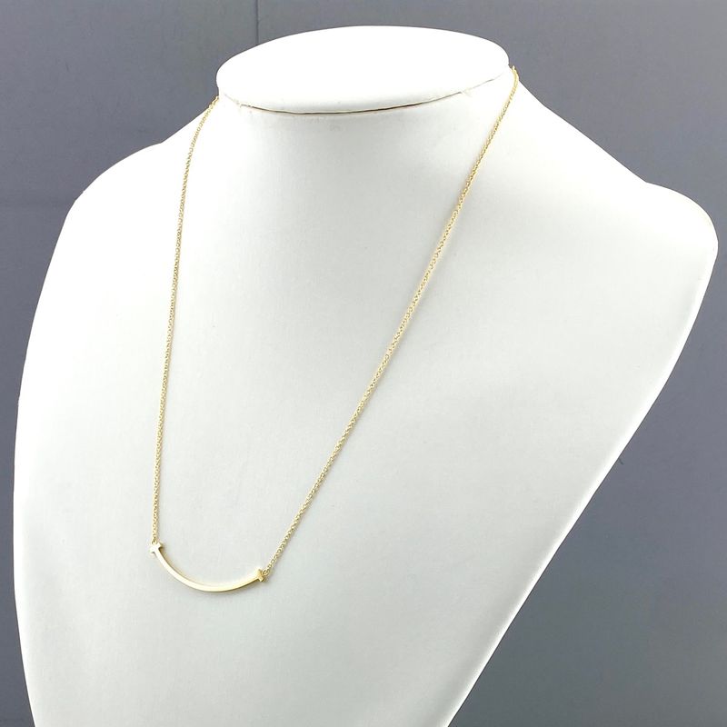 Tiffany & Co Tiffany & Co T Smile Necklace YG Yellow Gold Necklace 750 Ladies