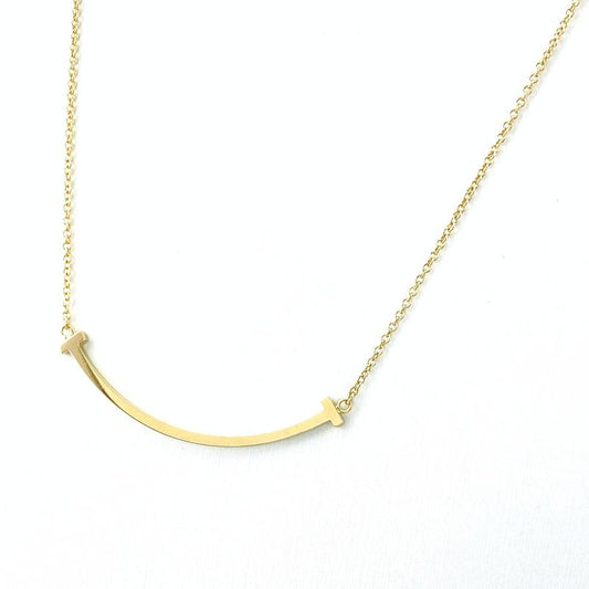 Tiffany & Co Tiffany & Co T Smile Necklace YG Yellow Gold Necklace 750 Ladies