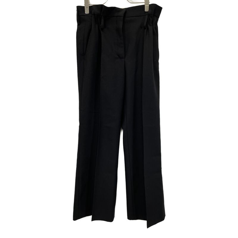 Prada 24 P242ik SOOO 15GJ Black Calfskin Belt Button Fly Center Press Wool