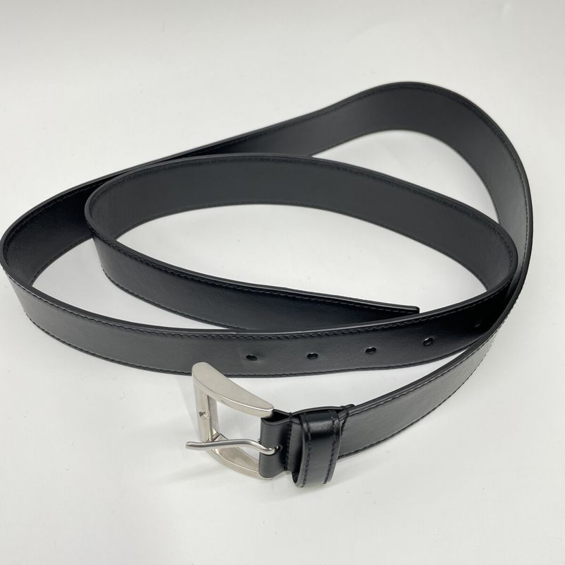 Prada 24 P242ik SOOO 15GJ Black Calfskin Belt Button Fly Center Press Wool