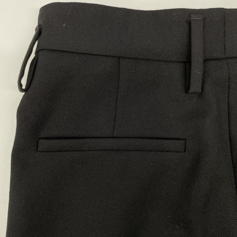 Prada 24 P242ik SOOO 15GJ Black Calfskin Belt Button Fly Center Press Wool