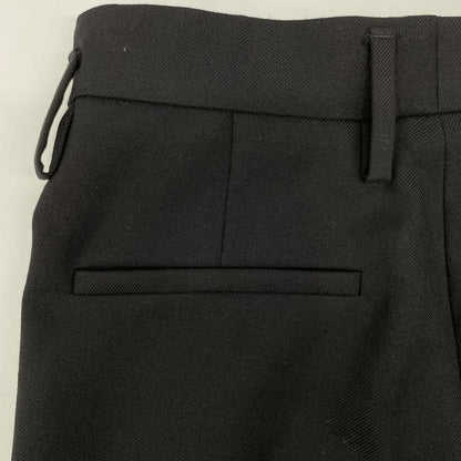 Prada 24 P242ik SOOO 15GJ Black Calfskin Belt Button Fly Center Press Wool