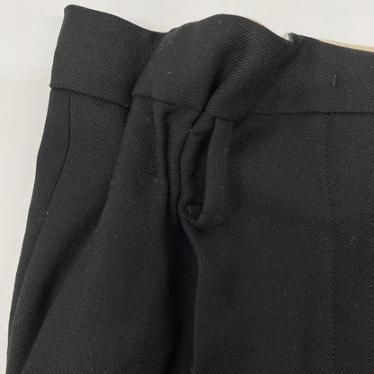 Prada 24 P242ik SOOO 15GJ Black Calfskin Belt Button Fly Center Press Wool