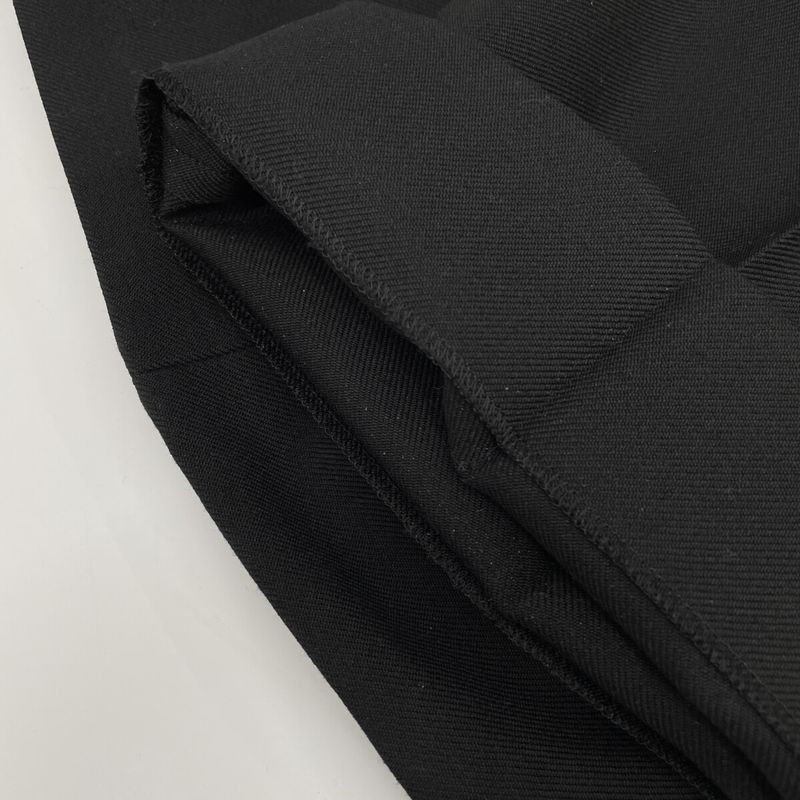 Prada 24 P242ik SOOO 15GJ Black Calfskin Belt Button Fly Center Press Wool