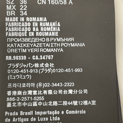 Prada 24 P242ik SOOO 15GJ Black Calfskin Belt Button Fly Center Press Wool