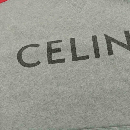 Celine Logo Print Loose Sweatshirt L Grey Red Blue 2y819670q AN67 AA