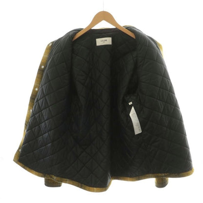 Celine 21AW Checked Quilted Shirt Jacket Blouson Wool Outerwear 46 Yellow Black