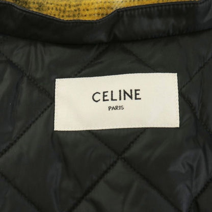 Celine 21AW Checked Quilted Shirt Jacket Blouson Wool Outerwear 46 Yellow Black
