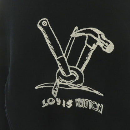 Louis Vuitton 23AW Embroidered Cotton Sweatshirt Logo XS Black Rm232 IHN Hpy79w