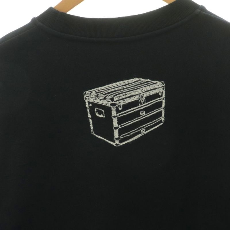 Louis Vuitton 23AW Embroidered Cotton Sweatshirt Logo XS Black Rm232 IHN Hpy79w