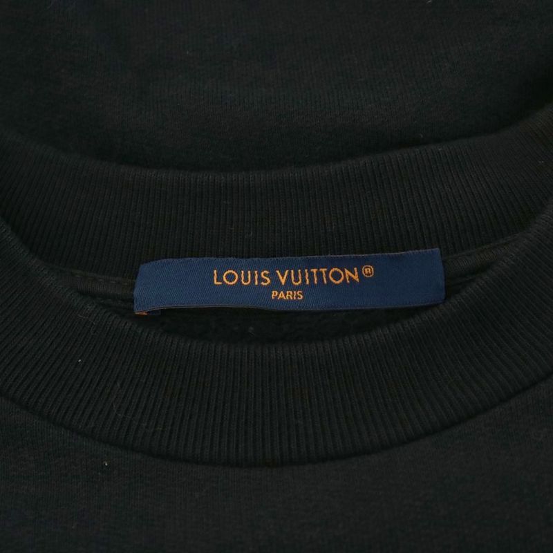 Louis Vuitton 23AW Embroidered Cotton Sweatshirt Logo XS Black Rm232 IHN Hpy79w