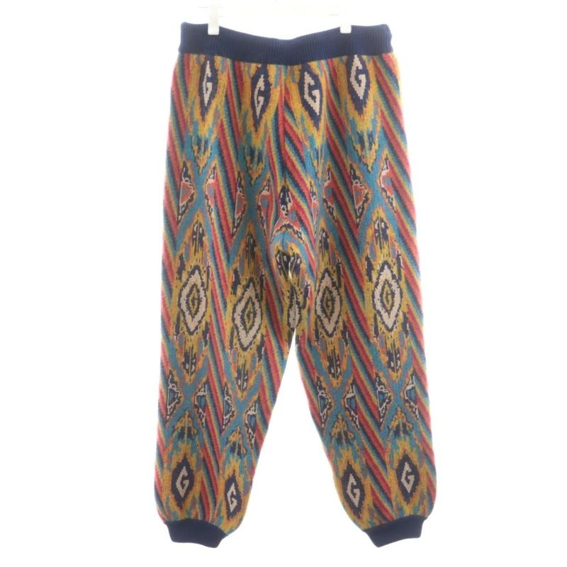 Gucci Tepered Jacquard Knit Sweatpants Jogger Pants Moheya Blend XL Multicolor