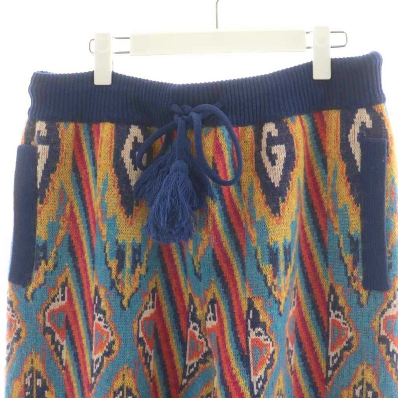 Gucci Tepered Jacquard Knit Sweatpants Jogger Pants Moheya Blend XL Multicolor