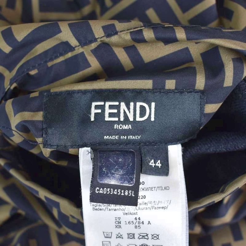 Fendi Reversible Down Vest Zucca Pattern 44 Brown Faa581 A790 AA