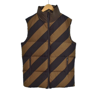 Fendi Reversible Down Vest Zucca Pattern 44 Brown Faa581 A790 AA