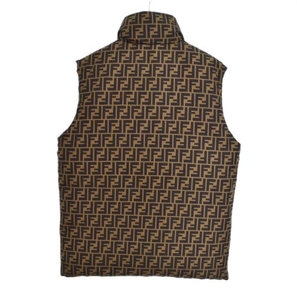 Fendi Reversible Down Vest Zucca Pattern 44 Brown Faa581 A790 AA