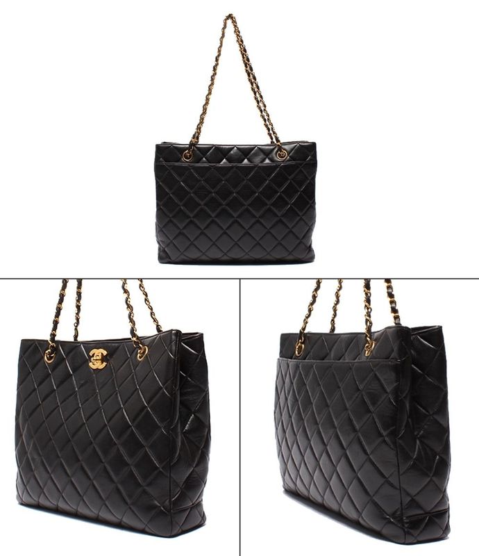 Chanel Chain Tote Shoulder Bag Shoulder Bag Gold Hardware Matelasse Women's