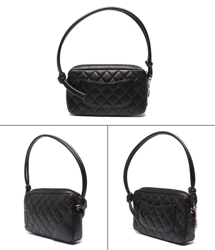 Chanel Handbag Cambon Line Lambskin Silver Hardware A25175 Ladies Chanel