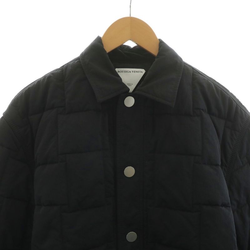 Bottega Veneta 22 Intrecciato Blouson Jacket Nylon Outerwear L Black 701810 AN23