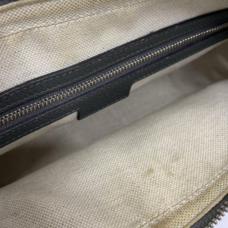 Gucci Shoulder Bag Ophidia Small Crossbody Bag 699439 Grey And Black Leather