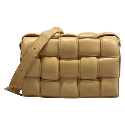 Bottega Veneta Shoulder Bag Padded Cassette Beige Lambskin