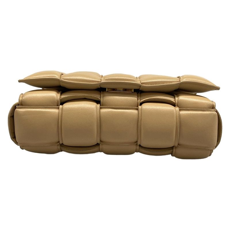 Bottega Veneta Shoulder Bag Padded Cassette Beige Lambskin