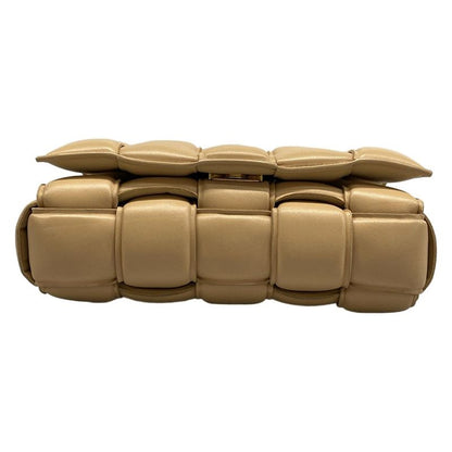 Bottega Veneta Shoulder Bag Padded Cassette Beige Lambskin
