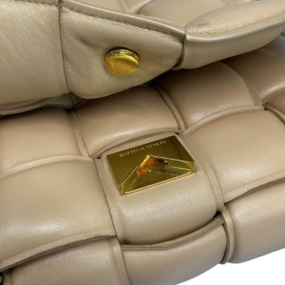Bottega Veneta Shoulder Bag Padded Cassette Beige Lambskin