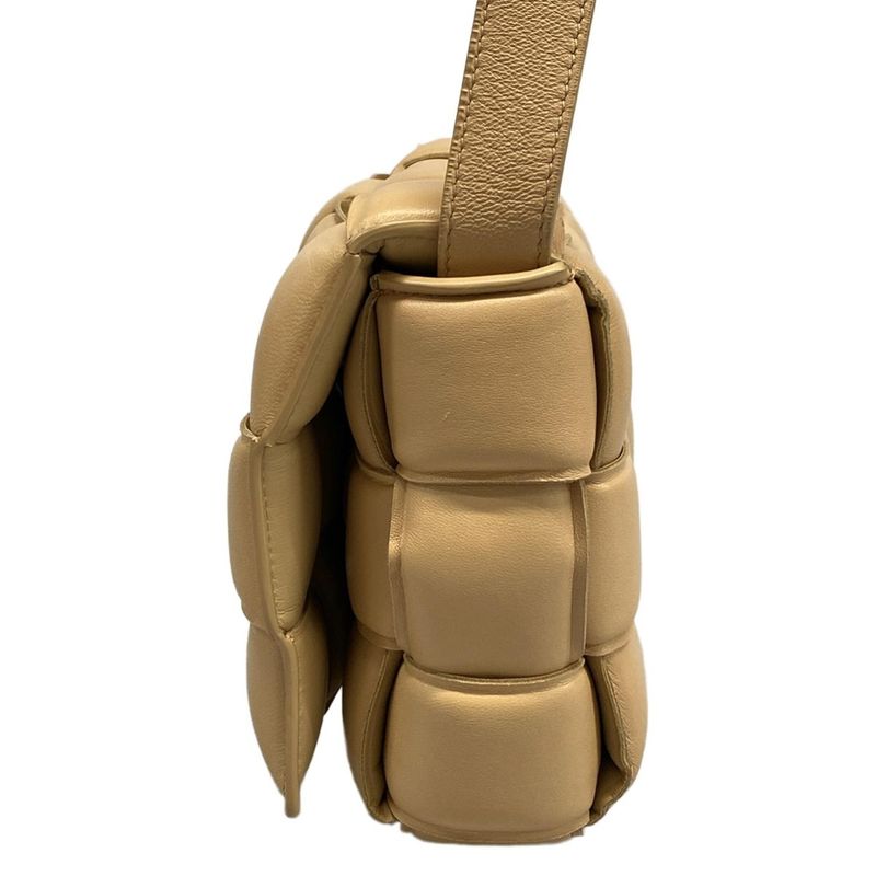 Bottega Veneta Shoulder Bag Padded Cassette Beige Lambskin