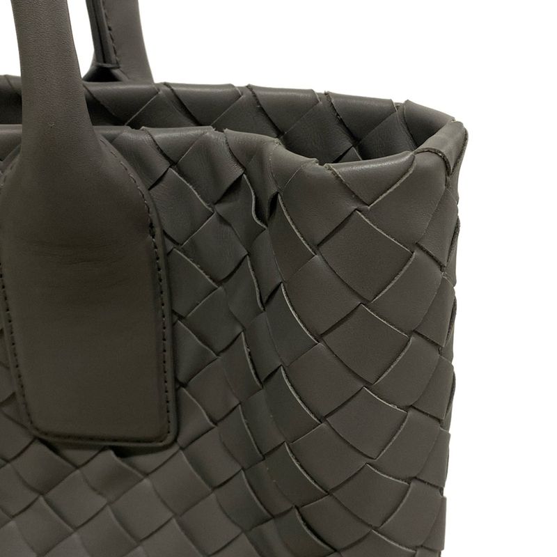 Bottega Veneta Intrecciato Tote Bag 608596 Dark Gray Leather