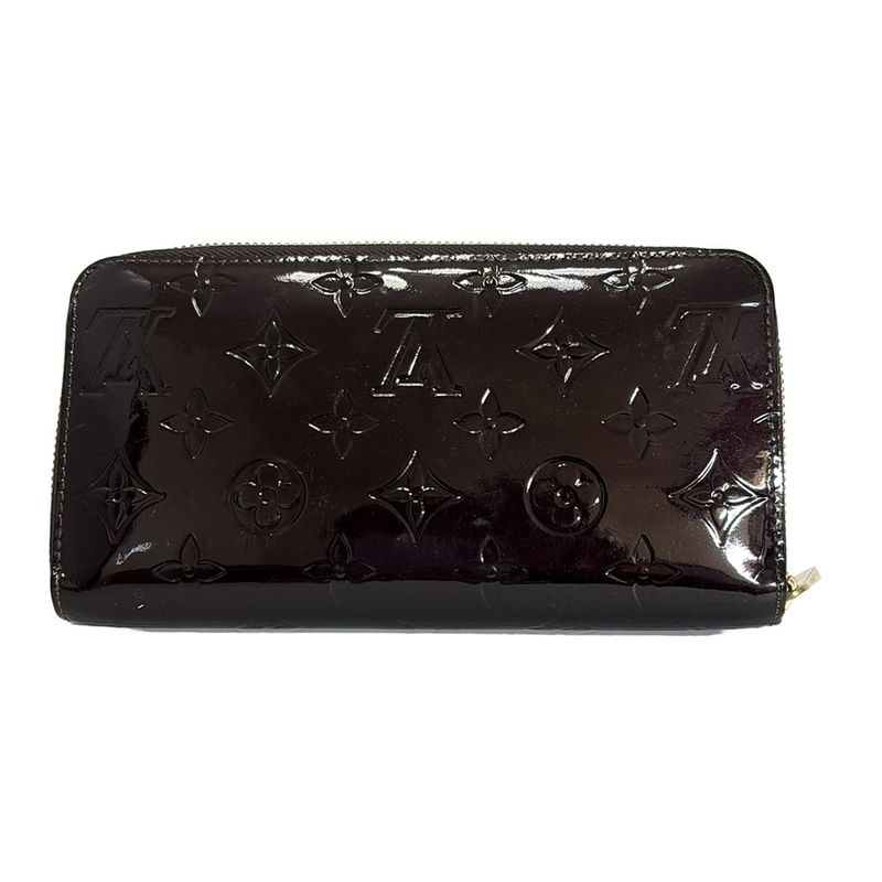 Louis Vuitton Monogram Vernis Zippy Wallet M93522 Amarante Leather
