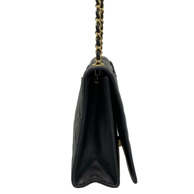 Chanel Matelasse Black Chain Shoulder Bag/gold Hardware Lambskin
