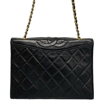 Chanel Matelasse Black Chain Shoulder Bag/gold Hardware Lambskin