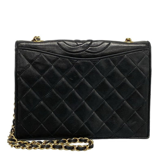 Chanel Matelasse Black Chain Shoulder Bag/gold Hardware Lambskin