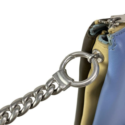 Celine Shoulder Bag - 172843qrb33la Blue Dark Brown And Ivory Chain Shoulder