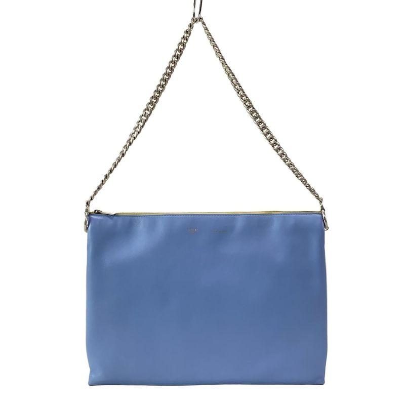 Celine Shoulder Bag - 172843qrb33la Blue Dark Brown And Ivory Chain Shoulder