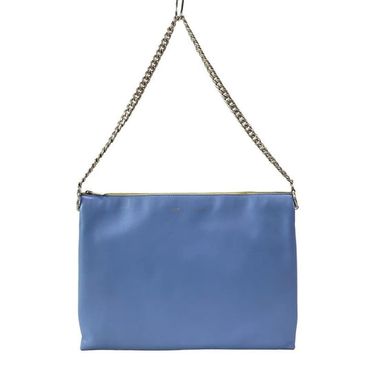 Celine Shoulder Bag - 172843qrb33la Blue Dark Brown And Ivory Chain Shoulder