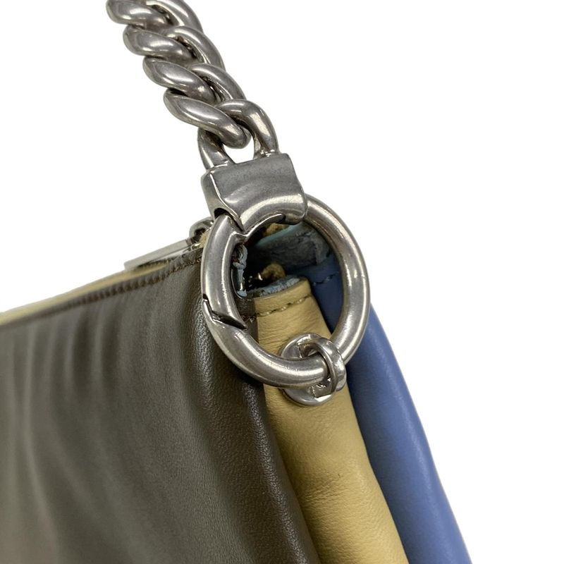 Celine Shoulder Bag - 172843qrb33la Blue Dark Brown And Ivory Chain Shoulder