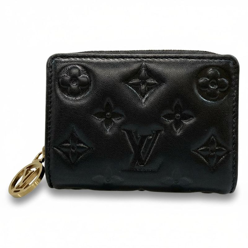 Louis Vuitton Coussin Portefeuille Lou M81599 Noir Black Leather