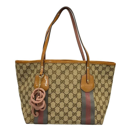 Gucci Tote Bag GG Pattern 211971 Beige×dark Brown×multi Leather
