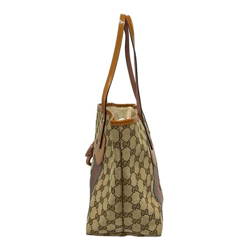 Gucci Tote Bag GG Pattern 211971 Beige×dark Brown×multi Leather