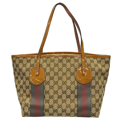 Gucci Tote Bag GG Pattern 211971 Beige×dark Brown×multi Leather