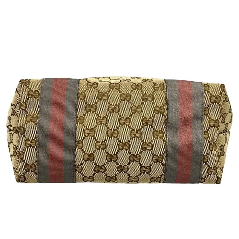 Gucci Tote Bag GG Pattern 211971 Beige×dark Brown×multi Leather