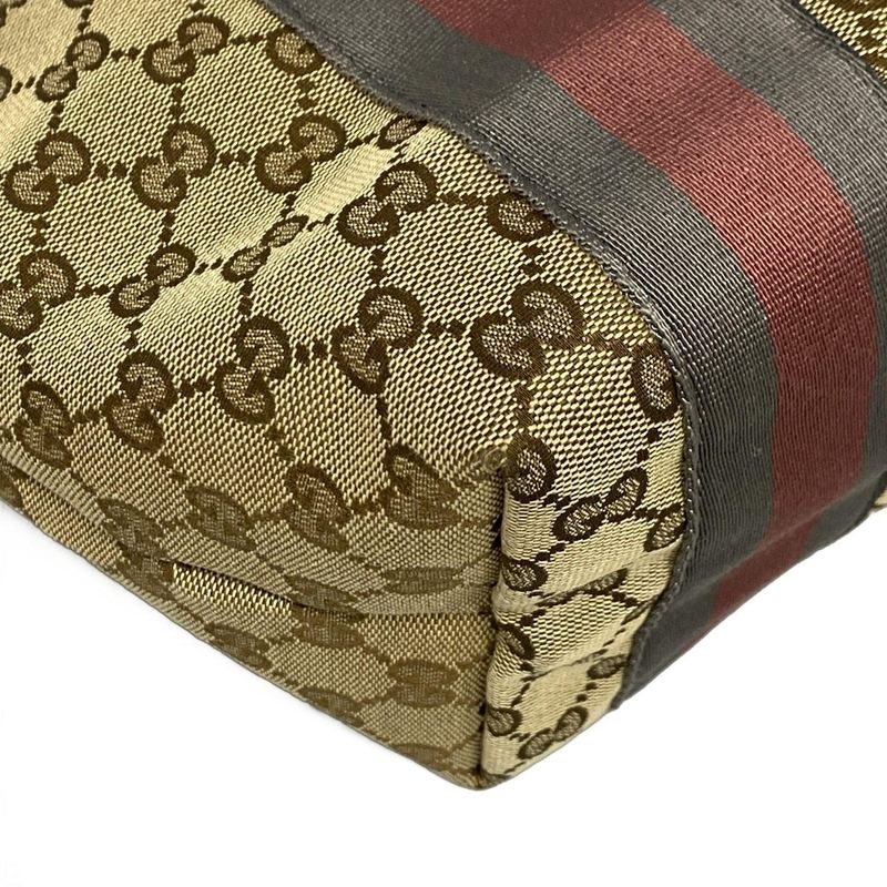 Gucci Tote Bag GG Pattern 211971 Beige×dark Brown×multi Leather