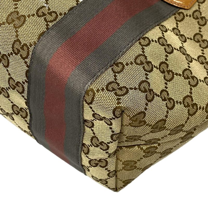 Gucci Tote Bag GG Pattern 211971 Beige×dark Brown×multi Leather