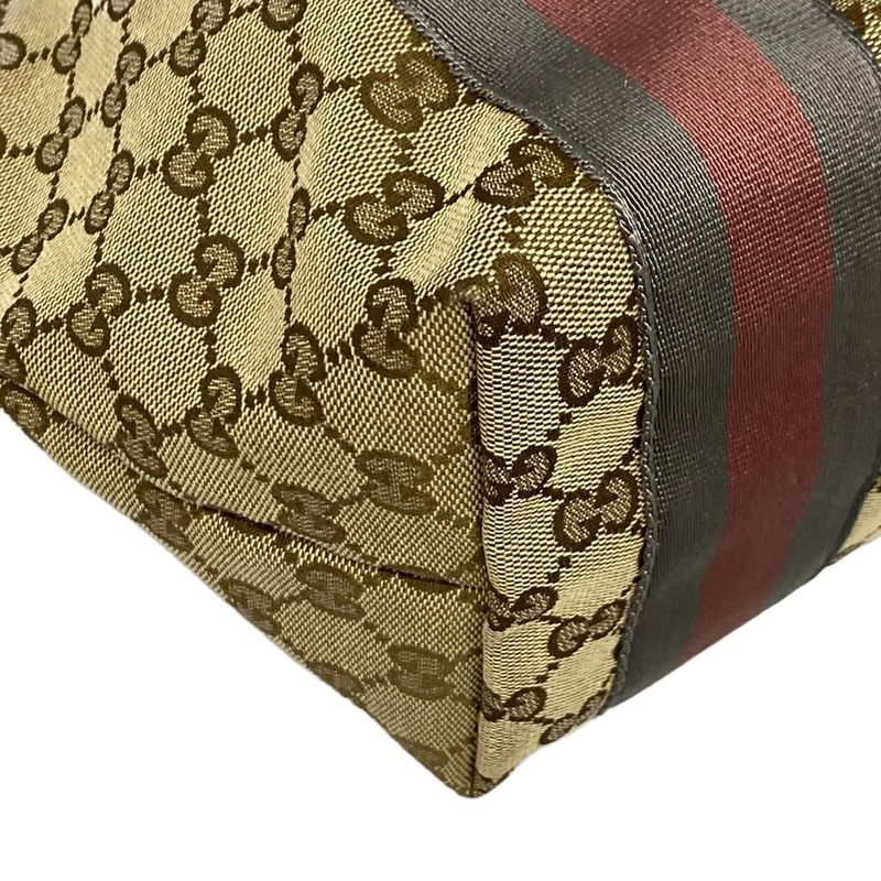 Gucci Tote Bag GG Pattern 211971 Beige×dark Brown×multi Leather